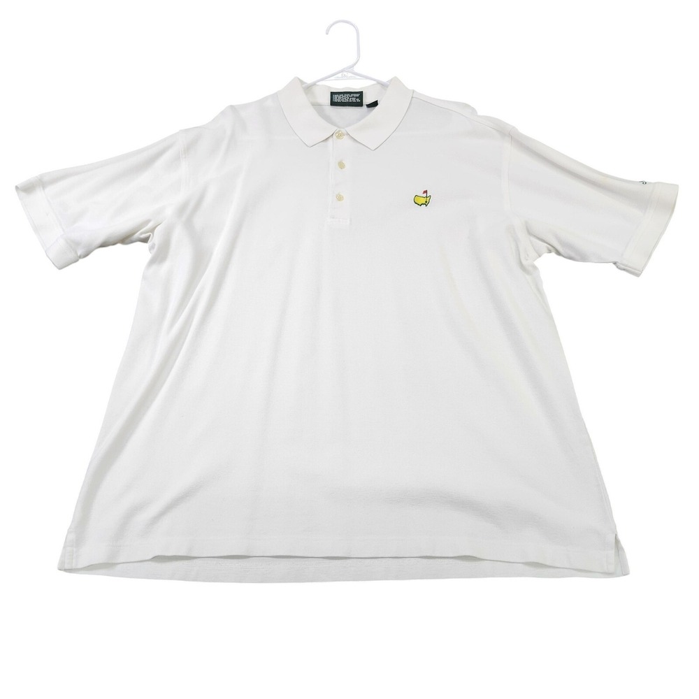 VTG MASTERS XL WHITE GOLF MASTERS COLLECTION MENS SHORT SLEEVE PIMA COTTON POLO